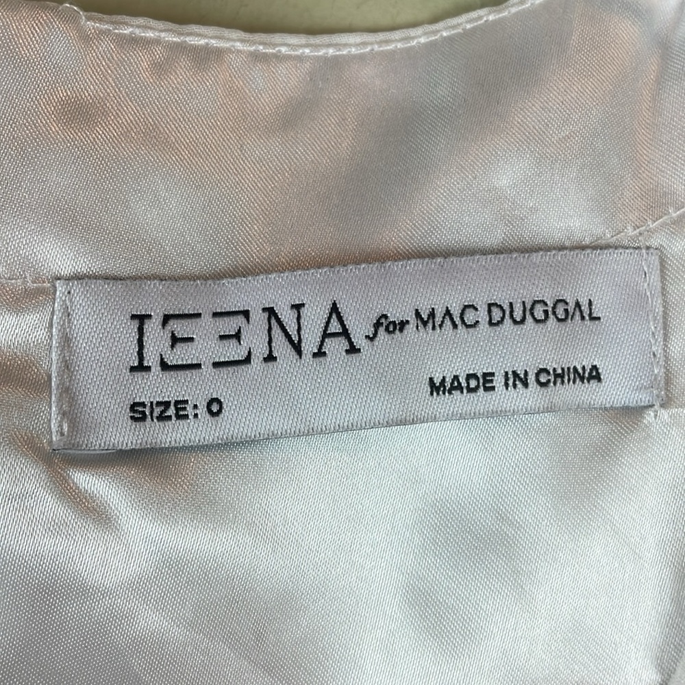 NEW IEENA for MAC DUGGAL 55272 White Chiffon Ball-Gown Wedding Dress Sz 0 - Picture 4 of 14